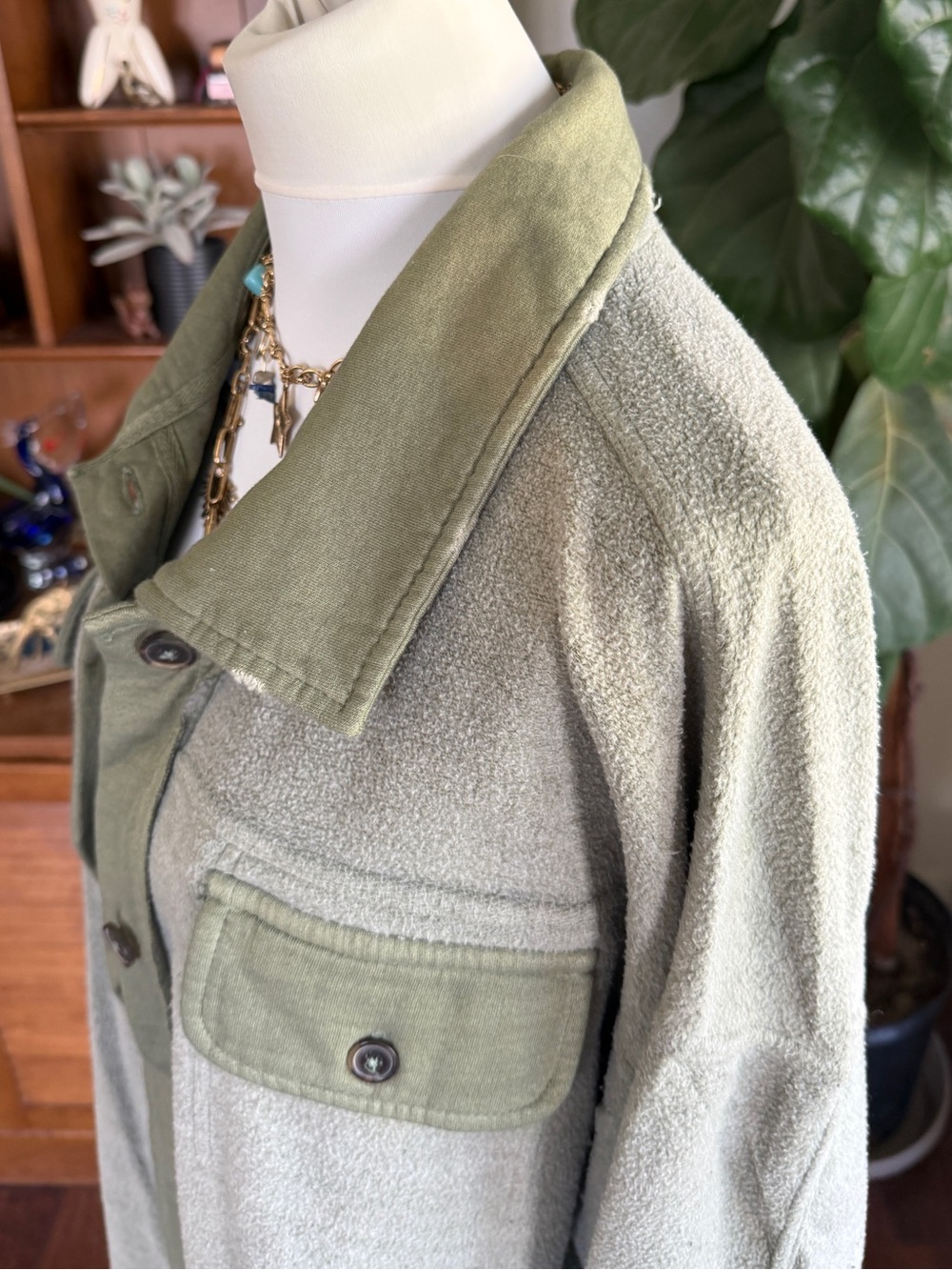Free People Jaded Green Ruby Shacket Shirt Jacket S NWT - Picture 10 of 15